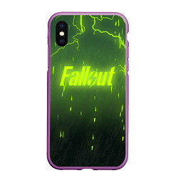 Чехол iPhone XS Max матовый Fallout: Radiation Storm, цвет: 3D-фиолетовый