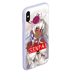 Чехол iPhone XS Max матовый Senpai: White Girl, цвет: 3D-светло-сиреневый — фото 2