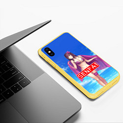 Чехол iPhone XS Max матовый Senpai: Summer Girl, цвет: 3D-желтый — фото 2