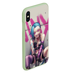 Чехол iPhone XS Max матовый Jinx: LoL, цвет: 3D-салатовый — фото 2