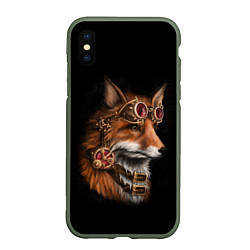 Чехол iPhone XS Max матовый Королевский лис, цвет: 3D-темно-зеленый