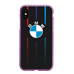 Чехол iPhone XS Max матовый BMW: Three Lines, цвет: 3D-фиолетовый