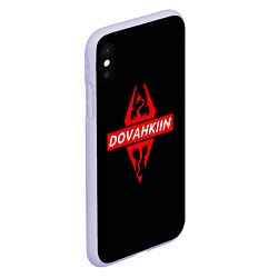 Чехол iPhone XS Max матовый TES: Dovahkin, цвет: 3D-светло-сиреневый — фото 2