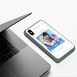 Чехол iPhone XS Max матовый Fortnite Street Art, цвет: 3D-темно-зеленый — фото 2