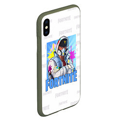 Чехол iPhone XS Max матовый Fortnite Street Art, цвет: 3D-темно-зеленый — фото 2