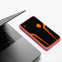 Чехол iPhone XS Max матовый Cyberpunk 2077: Samurai Style, цвет: 3D-красный — фото 2