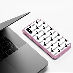 Чехол iPhone XS Max матовый GUSSI: White Pattern, цвет: 3D-розовый — фото 2