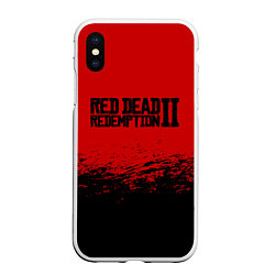 Чехол iPhone XS Max матовый Red Dead Redemption II, цвет: 3D-белый