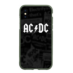 Чехол iPhone XS Max матовый AC/DC: Black Rock, цвет: 3D-темно-зеленый