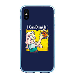 Чехол iPhone XS Max матовый I Can Drink It!, цвет: 3D-голубой