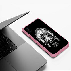 Чехол iPhone XS Max матовый Кабан-индеец 2019, цвет: 3D-малиновый — фото 2