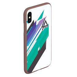 Чехол iPhone XS Max матовый Linkin Park: Green Geometry, цвет: 3D-коричневый — фото 2