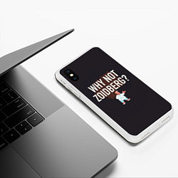 Чехол iPhone XS Max матовый Why not Zoidberg?, цвет: 3D-белый — фото 2