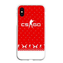 Чехол iPhone XS Max матовый Winter CS:GO, цвет: 3D-белый