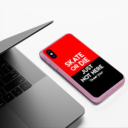 Чехол iPhone XS Max матовый Skate or Die: Just not here, цвет: 3D-розовый — фото 2