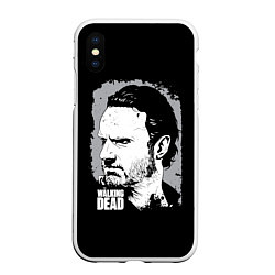 Чехол iPhone XS Max матовый Walking Rick, цвет: 3D-белый