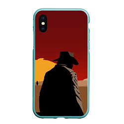 Чехол iPhone XS Max матовый RDR 2: Dark Man, цвет: 3D-мятный