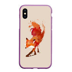 Чехол iPhone XS Max матовый Paint Fox