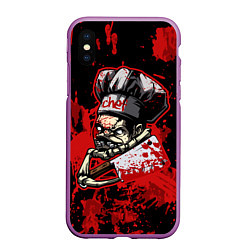 Чехол iPhone XS Max матовый Pudge Chef, цвет: 3D-фиолетовый