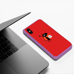 Чехол iPhone XS Max матовый Disenchantment: I'm not a Cat, цвет: 3D-фиолетовый — фото 2