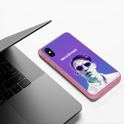 Чехол iPhone XS Max матовый Тима Белорусских, цвет: 3D-малиновый — фото 2