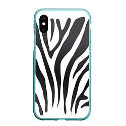 Чехол iPhone XS Max матовый Африканская зебра, цвет: 3D-мятный