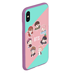 Чехол iPhone XS Max матовый BTS Boys, цвет: 3D-фиолетовый — фото 2