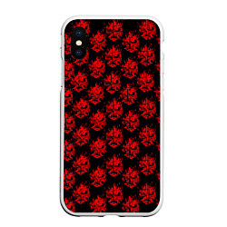 Чехол iPhone XS Max матовый Cyberpunk 2077: Samurai Pattern