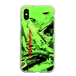 Чехол iPhone XS Max матовый Cyberpunk 2077: Green Breaks