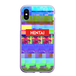 Чехол iPhone XS Max матовый Hentai TV, цвет: 3D-светло-сиреневый