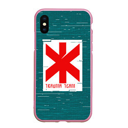 Чехол iPhone XS Max матовый Cyberpunk: Trauma Team, цвет: 3D-розовый