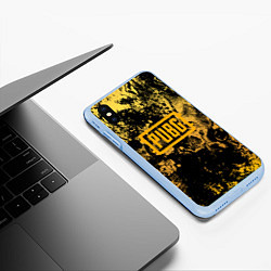 Чехол iPhone XS Max матовый PUBG: Yellow Marble, цвет: 3D-голубой — фото 2