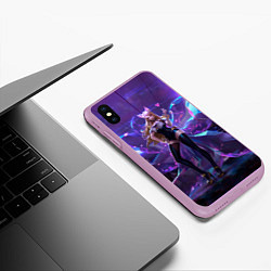 Чехол iPhone XS Max матовый Ahri, цвет: 3D-сиреневый — фото 2