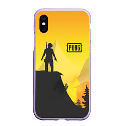 Чехол iPhone XS Max матовый PUBG: Sunrise, цвет: 3D-светло-сиреневый