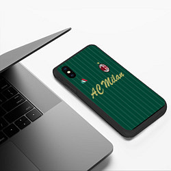 Чехол iPhone XS Max матовый AC Milan: Green Form, цвет: 3D-черный — фото 2