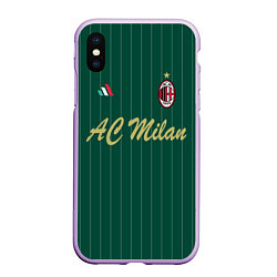 Чехол iPhone XS Max матовый AC Milan: Green Form, цвет: 3D-сиреневый