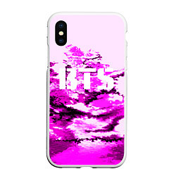 Чехол iPhone XS Max матовый BTS: Purple Style, цвет: 3D-белый