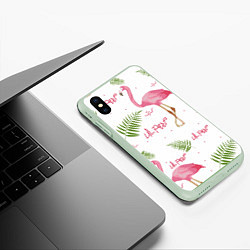 Чехол iPhone XS Max матовый Lil Peep: Pink Flamingo, цвет: 3D-салатовый — фото 2