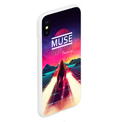 Чехол iPhone XS Max матовый Muse: Simulation Theory, цвет: 3D-белый — фото 2