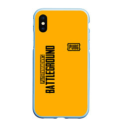 Чехол iPhone XS Max матовый PUBG: Yellow Fashion, цвет: 3D-голубой