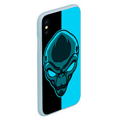 Чехол iPhone XS Max матовый Space Alien, цвет: 3D-голубой — фото 2