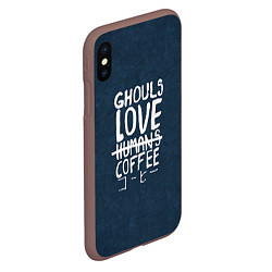 Чехол iPhone XS Max матовый Ghouls Love Coffee, цвет: 3D-коричневый — фото 2