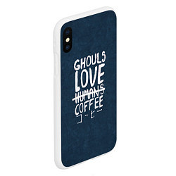 Чехол iPhone XS Max матовый Ghouls Love Coffee, цвет: 3D-белый — фото 2