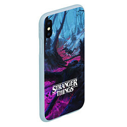 Чехол iPhone XS Max матовый Stranger Things: Wild Wood, цвет: 3D-голубой — фото 2