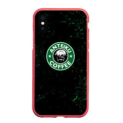 Чехол iPhone XS Max матовый Anteiku coffee sturbucks, цвет: 3D-красный