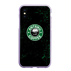 Чехол iPhone XS Max матовый Anteiku coffee sturbucks, цвет: 3D-светло-сиреневый