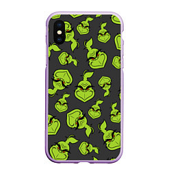 Чехол iPhone XS Max матовый The Grinch, цвет: 3D-сиреневый