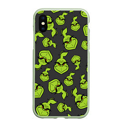 Чехол iPhone XS Max матовый The Grinch, цвет: 3D-салатовый