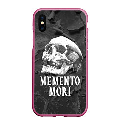 Чехол iPhone XS Max матовый Memento Mori, цвет: 3D-малиновый