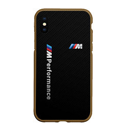 Чехол iPhone XS Max матовый BMW M PERFORMANCE CARBON КАРБОН